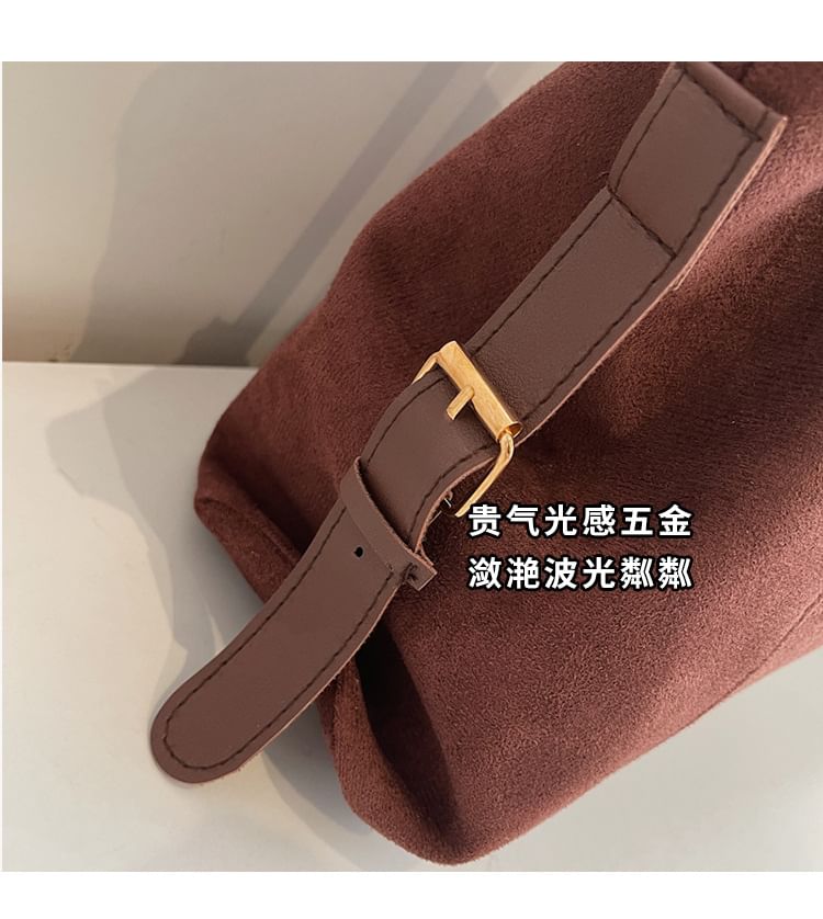 Plain Faux Suede Tote Bag