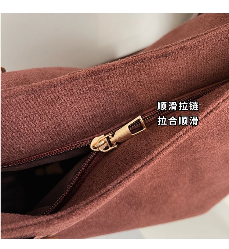 Plain Faux Suede Tote Bag