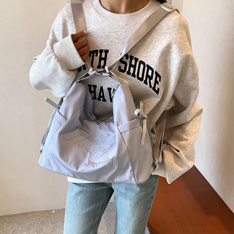 Lettering Embroidered Multiway Crossbody Bag