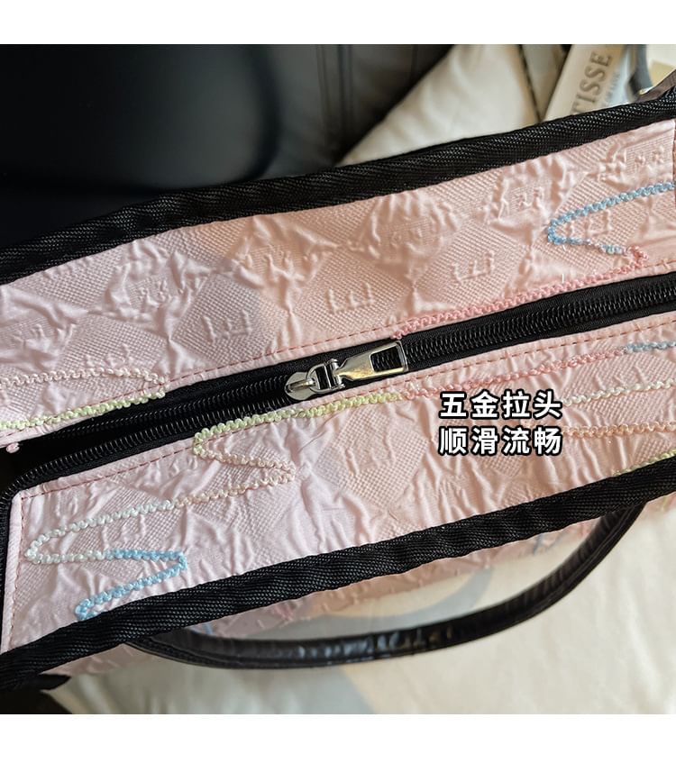 Textured Applique Tote Bag