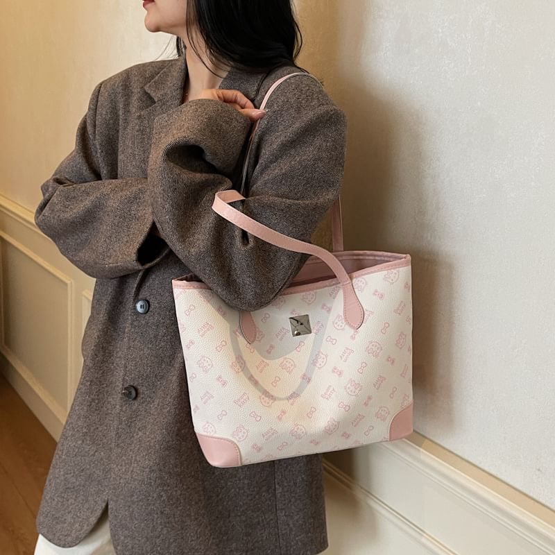 Cartoon Print Tote Bag