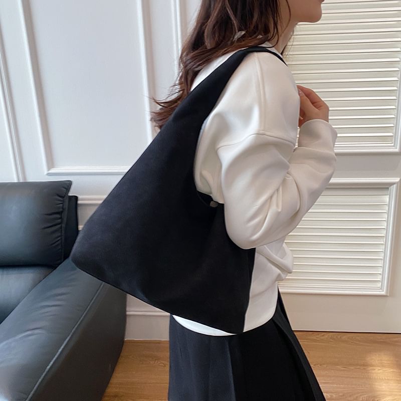 Faux Suede Shoulder Bag