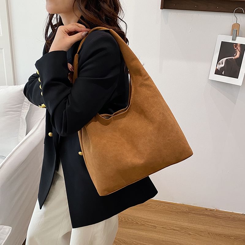 Faux Suede Shoulder Bag