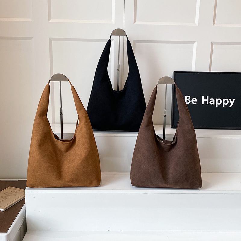 Faux Suede Shoulder Bag