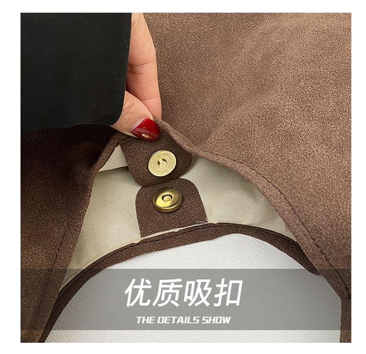 Faux Suede Shoulder Bag