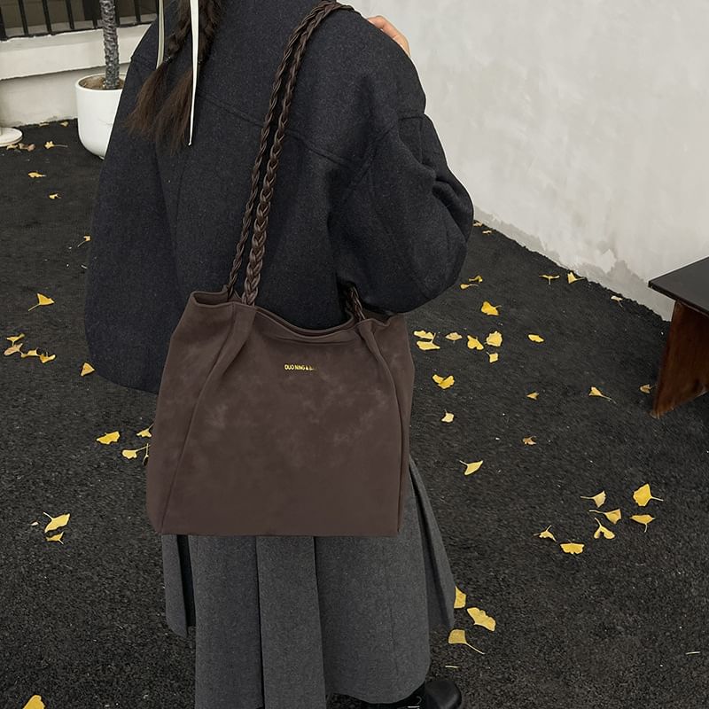 Faux Suede Tote Bag
