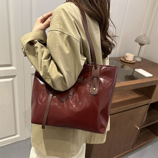 Faux Leather Tote Bag