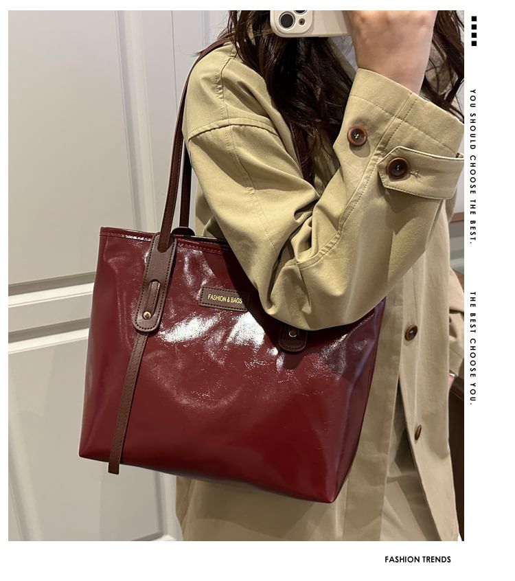 Faux Leather Tote Bag