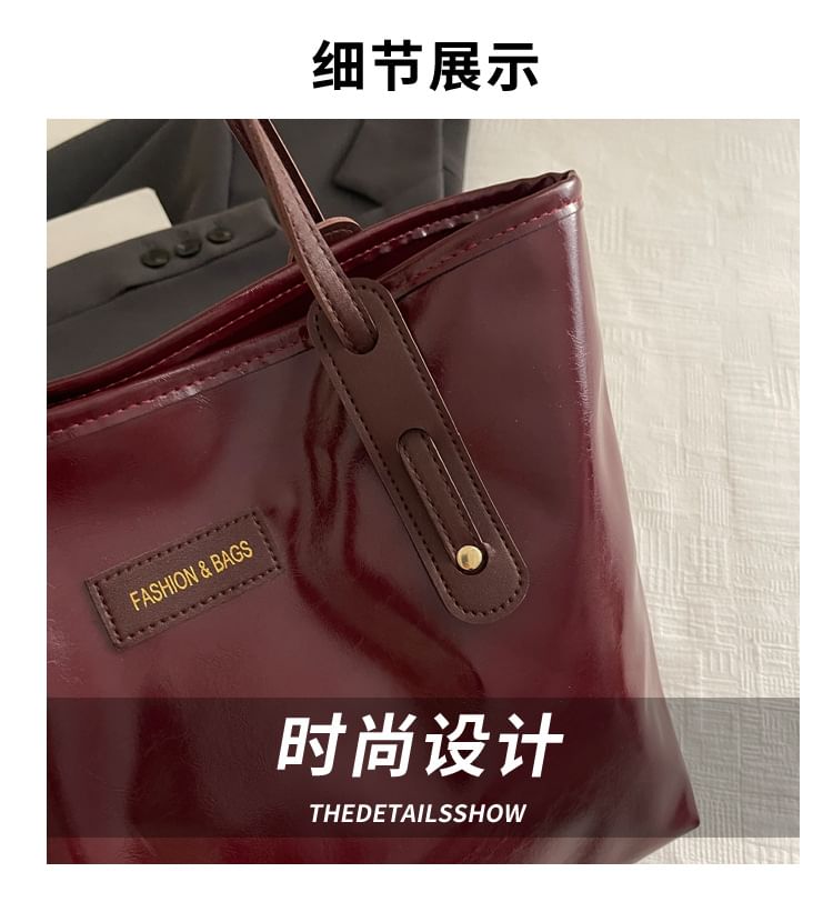 Faux Leather Tote Bag