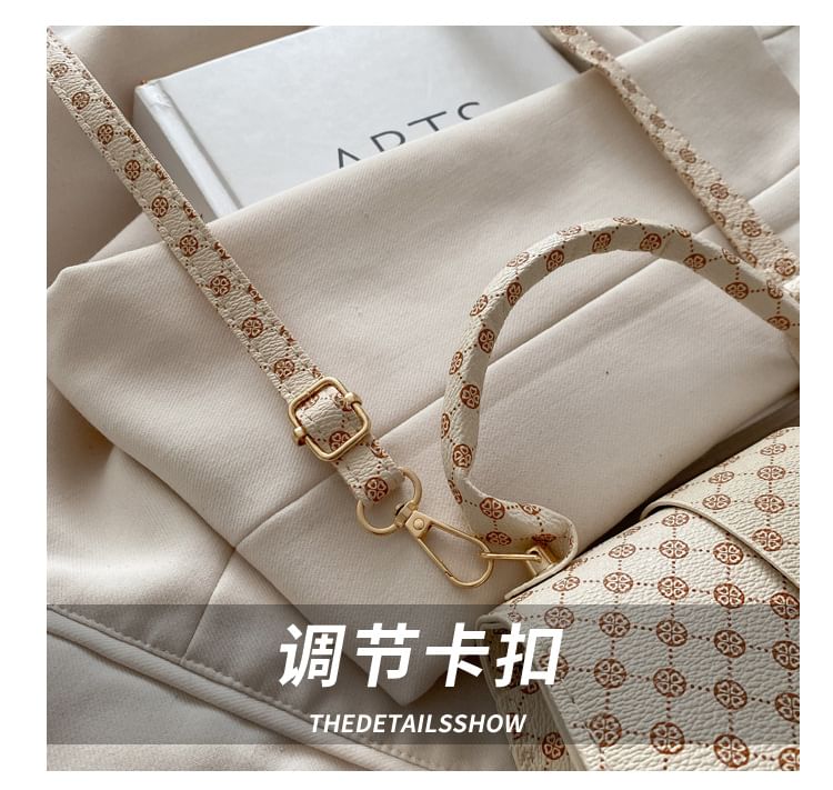 Patterned Flap Top Handle Crossbody Bag