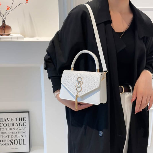 Flap Panel Top Handle Crossbody Bag