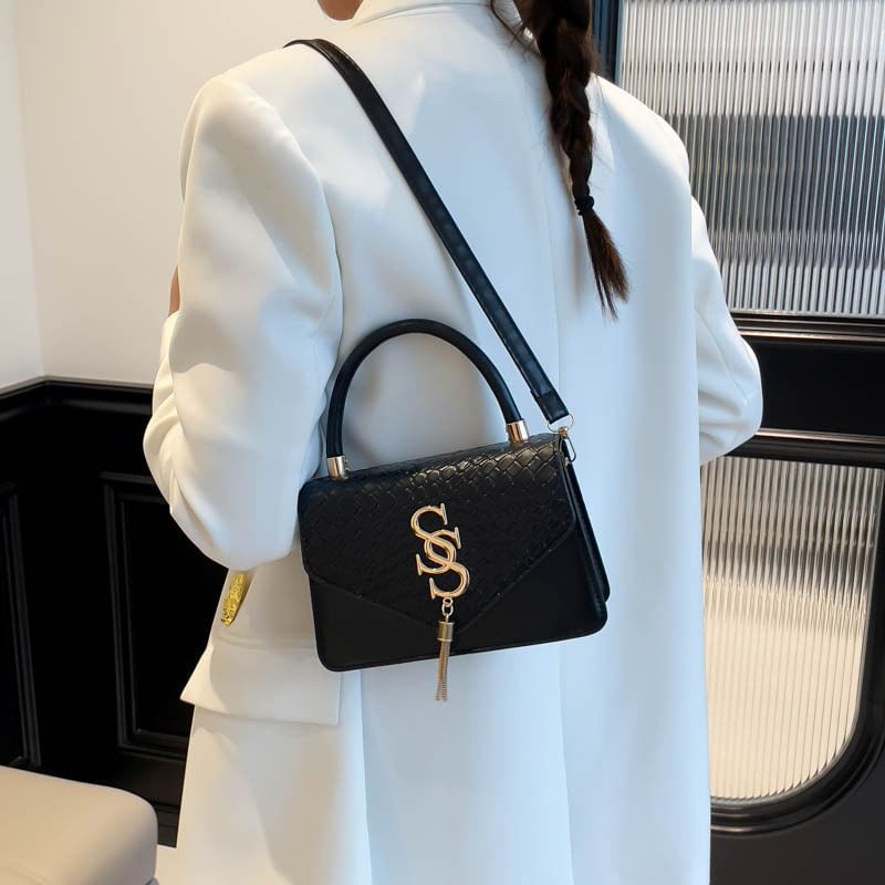 Flap Panel Top Handle Crossbody Bag