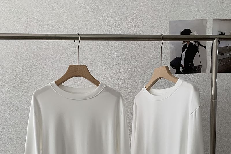 Crew Neck Lace Trim T-Shirt Long Sleeve