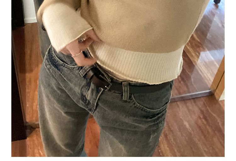 Contrast Trim Crew Neck Knit Top