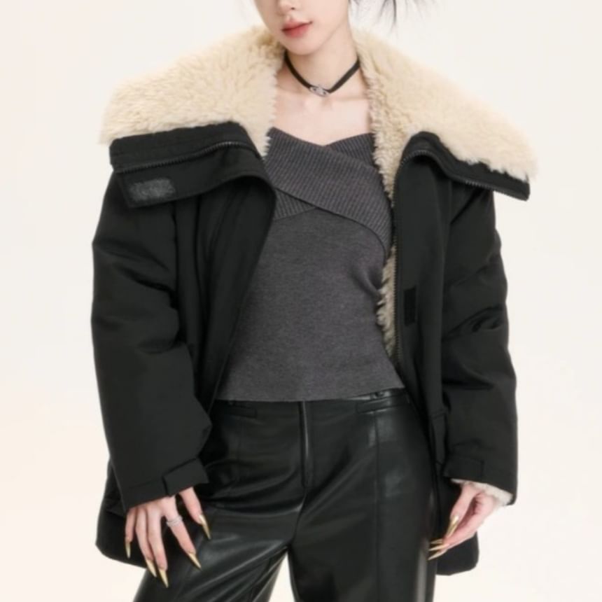 Wrap Style Knit Top with Cold Shoulder Cutouts