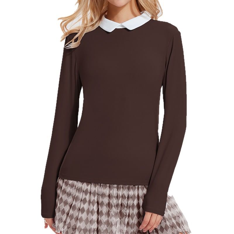 Two Tone Collared Sports Top