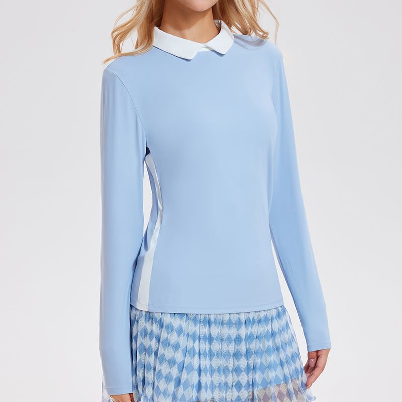 Two Tone Collared Sports Top