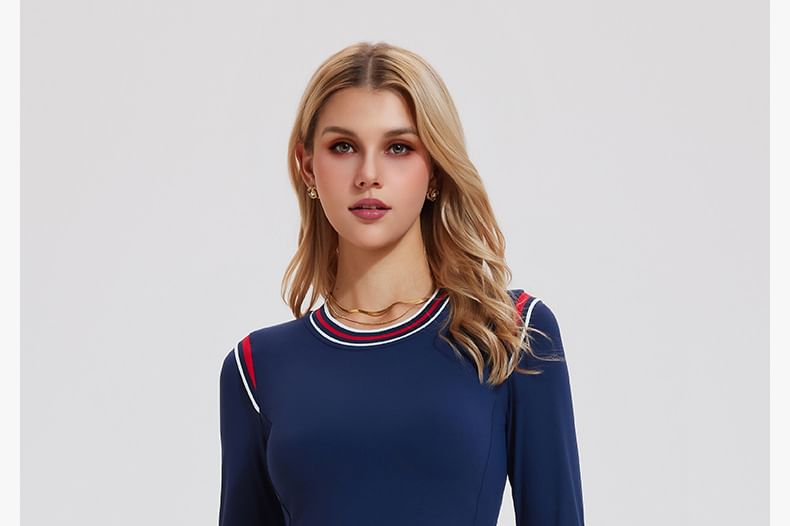 Contrast Trim Crop Sports Top