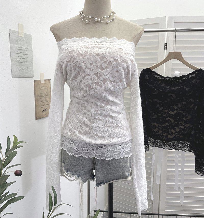 Cutout Tie Back Lace Slim Top
