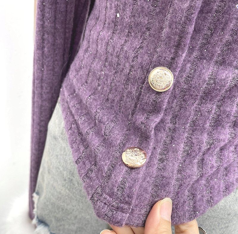 Glitter Halter Off-Shoulder Crop Top