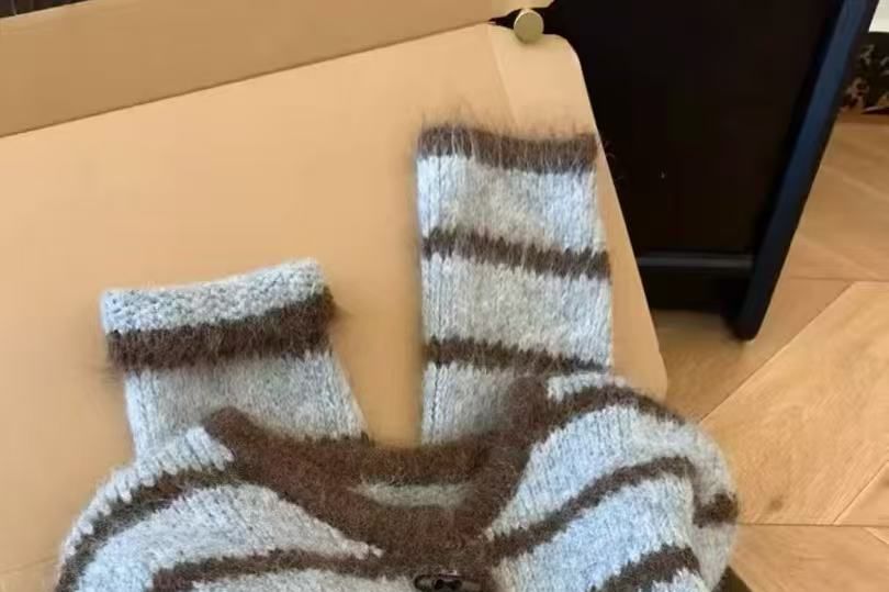 Round Neck Striped Toggle Cardigan