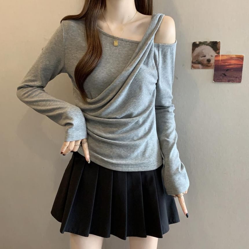 Cold Shoulder Two-Piece Long Sleeve Top