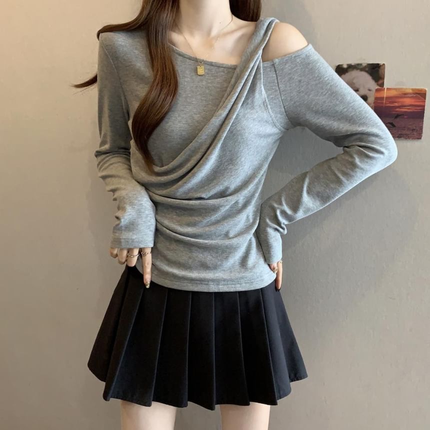 Cold Shoulder Two-Piece Long Sleeve Top