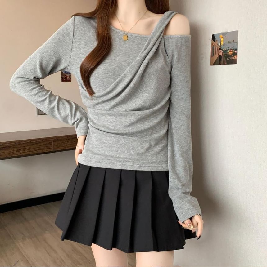 Cold Shoulder Two-Piece Long Sleeve Top