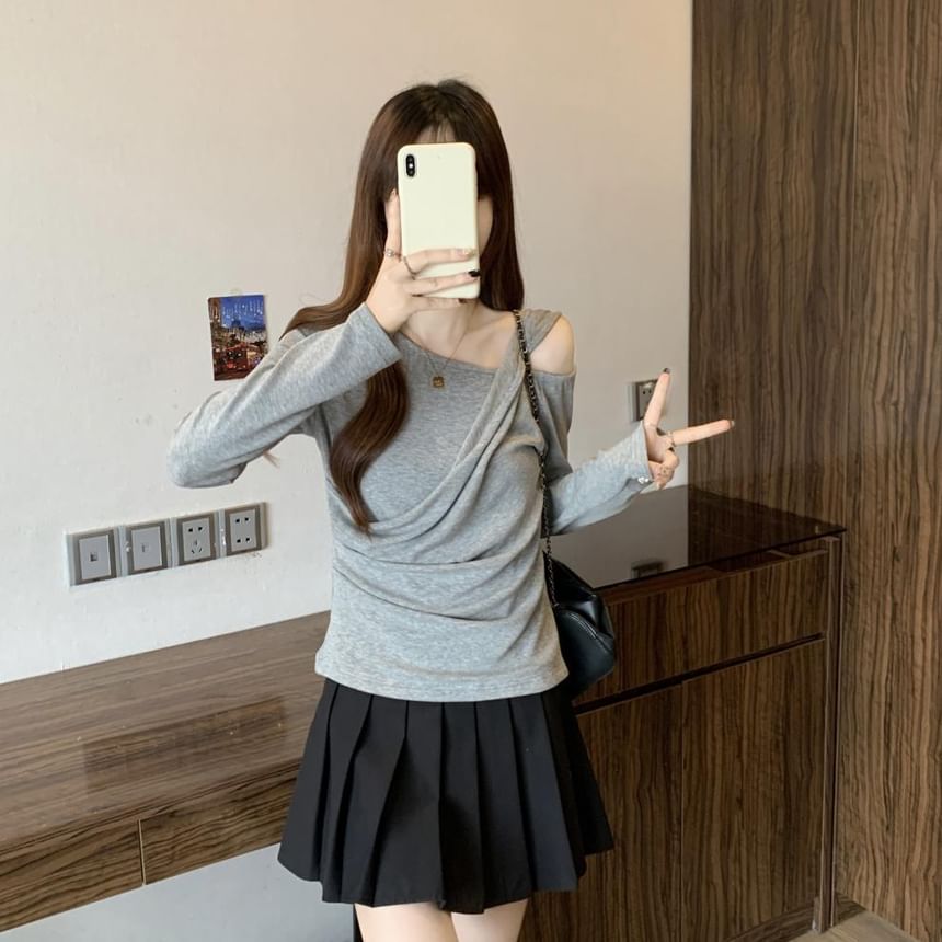 Cold Shoulder Two-Piece Long Sleeve Top