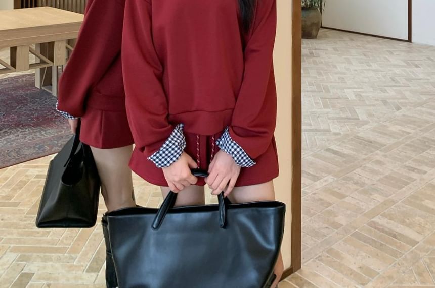 Crewneck Pullover with Mini Skirt Set