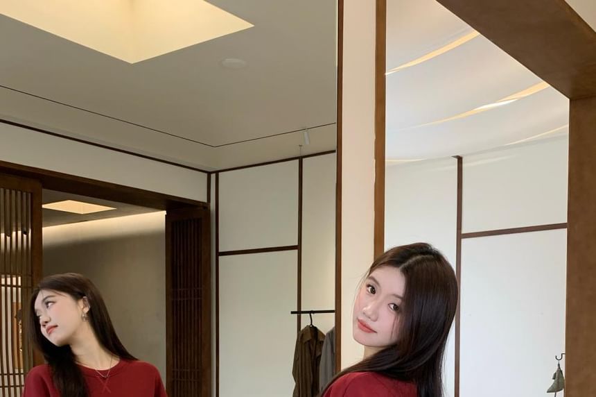 Crewneck Pullover with Mini Skirt Set