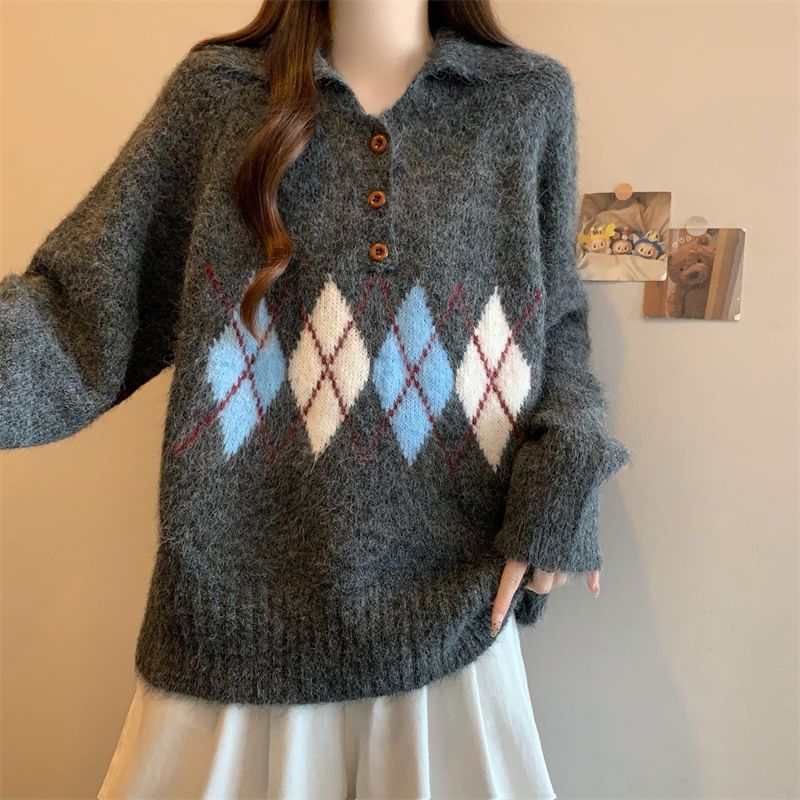 Argyle Polo Sweater