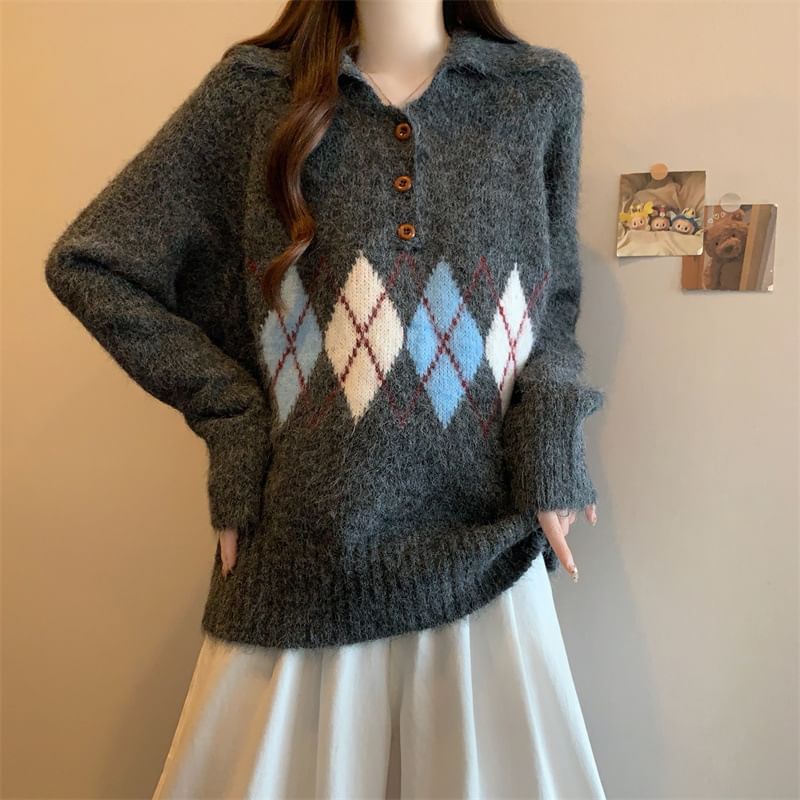 Argyle Polo Sweater