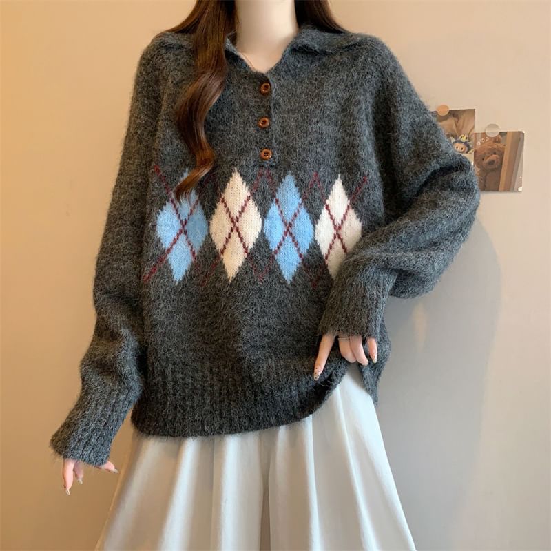 Argyle Polo Sweater