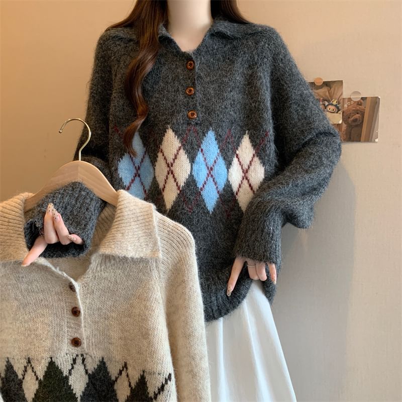Argyle Polo Sweater