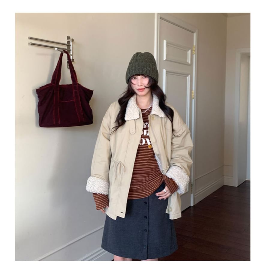 Button-Up High Waist A-Line Skirt
