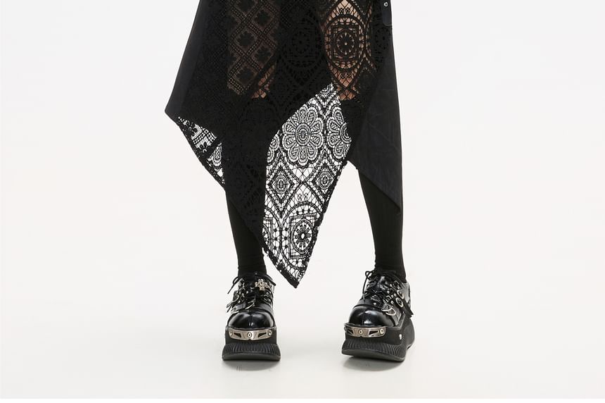Lace-Up Crop Top with Long Sleeves