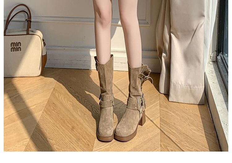 Studded Fringed Faux Suede Mini A-Line Skirt