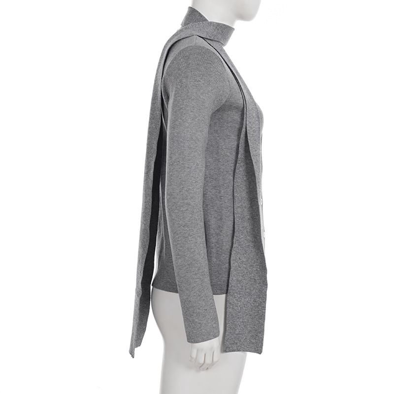 Crew Neck Plain Cardigan