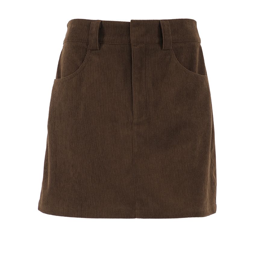 Corduroy Mini Pencil Skirt High Waist