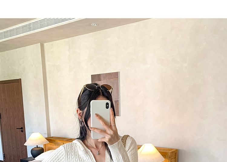 Hooded Plain Zip Cardigan