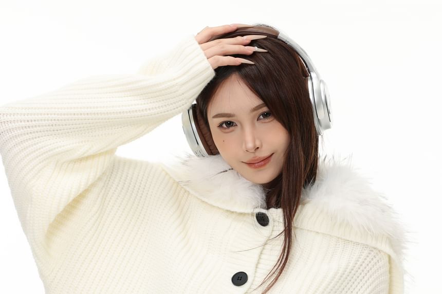 Unisex Furry-Lined Overfit Knit Cardigan