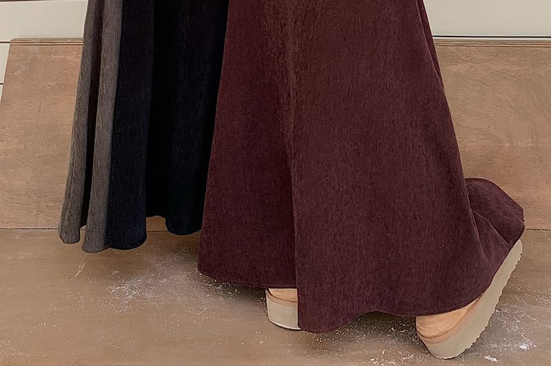 Maxi A-Line Skirt High Waist Plain