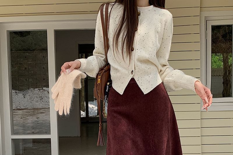 Maxi A-Line Skirt High Waist Plain