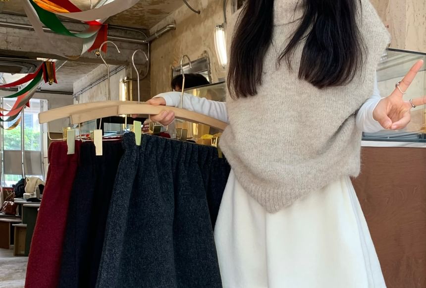 Mini A-Line Skirt High Waist Plain