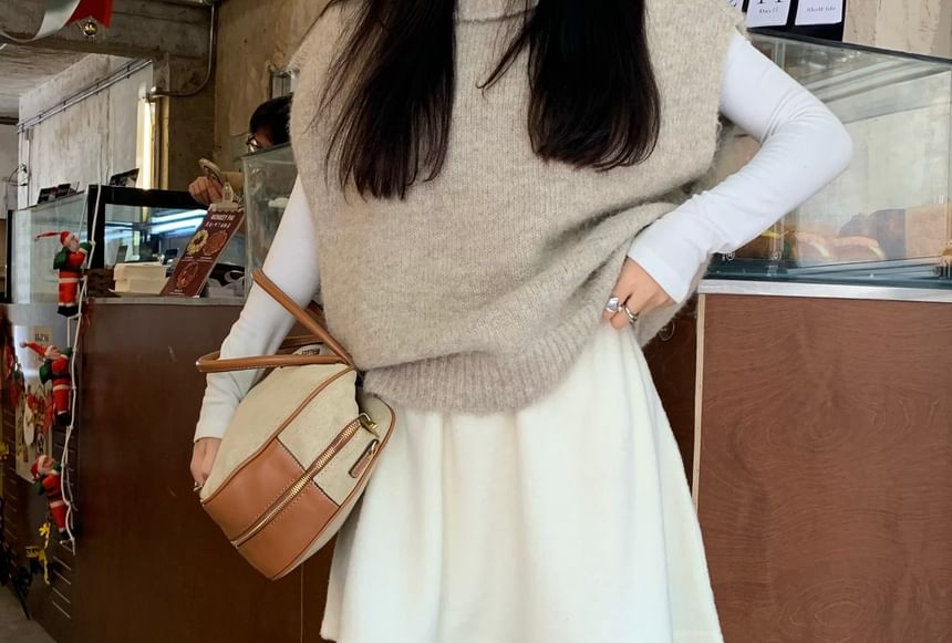Mini A-Line Skirt High Waist Plain