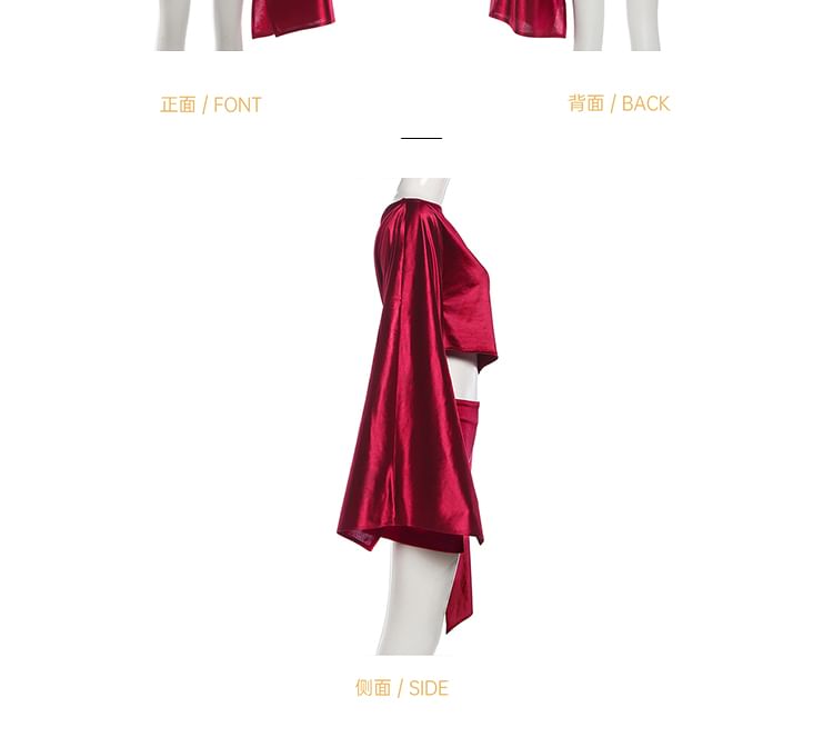Off Shoulder Crop Top and Mini Skirt Set