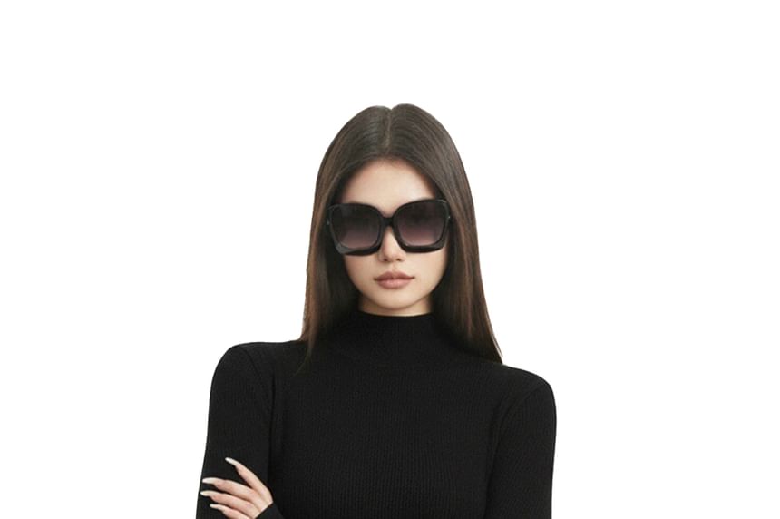 Long-Sleeve Mock Neck Plain Knit Maxi Sheath Dress