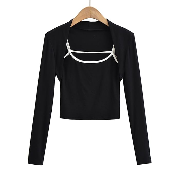 Contrast Trim Camisole with Bolero Set