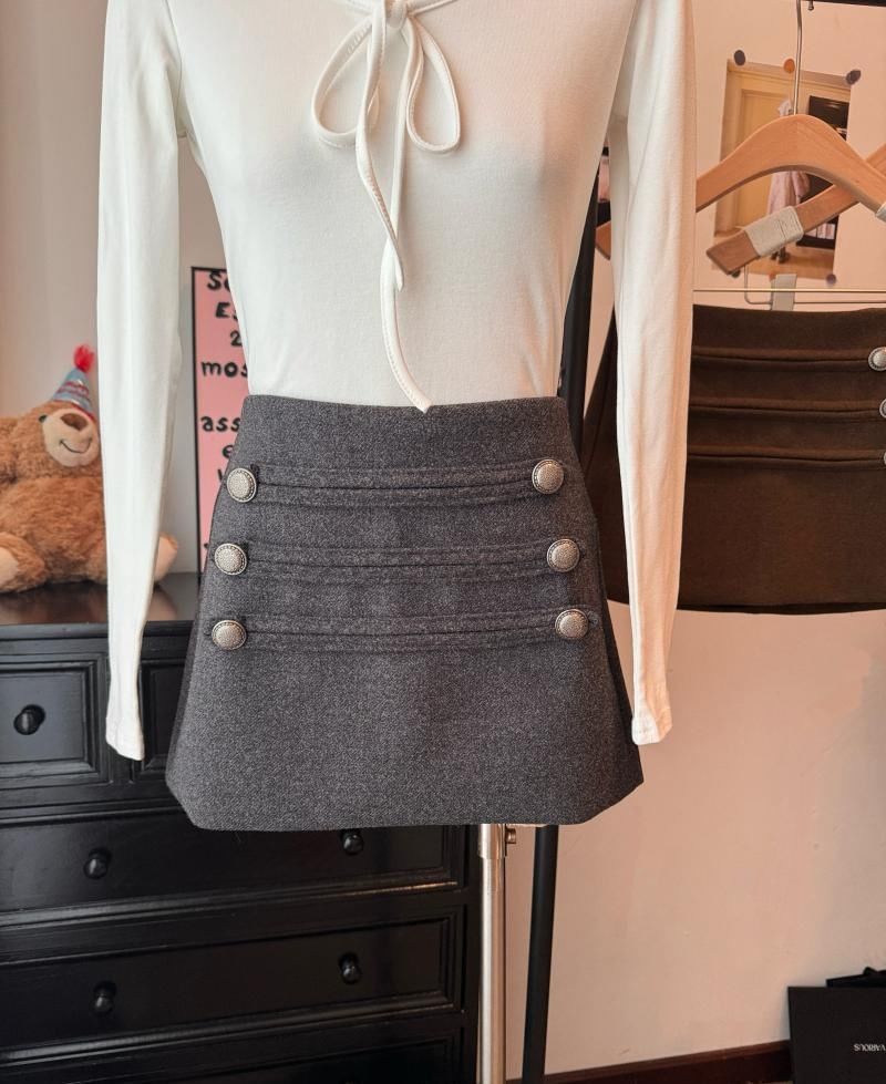 Double Breasted Mini Pencil Skirt High Waist